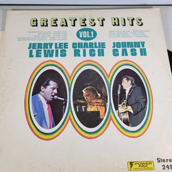Jerry Lee Lewis Charlie Rich Johnny Greatest Hits Volume 1 Vinyl - Picture 2 of 5
